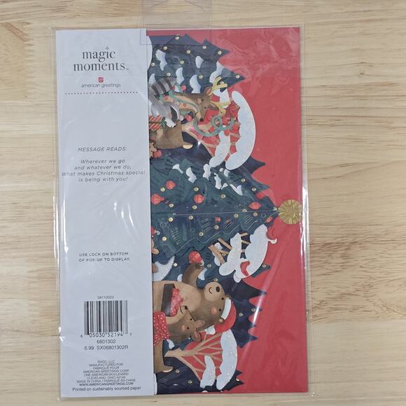 american greetings Magic Moments Woodland Animals Display Pop-Up Christmas Card - Picture 3 of 4